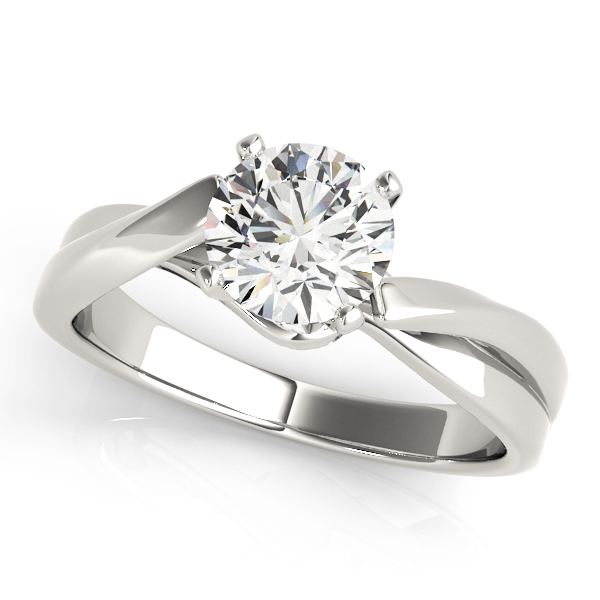 Bypass Solitaire Twisted Shank Engagement Ring