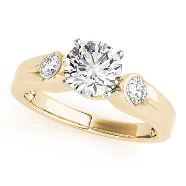 3-Stone Half Bezel Engagement Ring