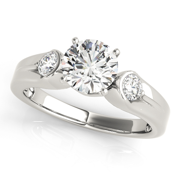 3-Stone Half Bezel Engagement Ring