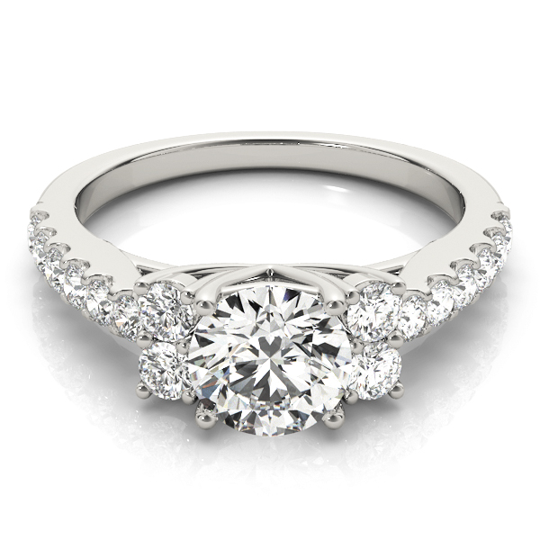 The Lucia Cluster Engagement Ring, set view