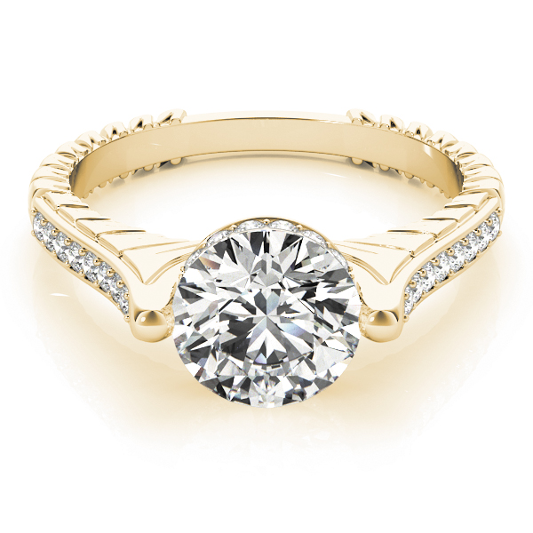 The Lydia Vintage Engagement Ring, set view
