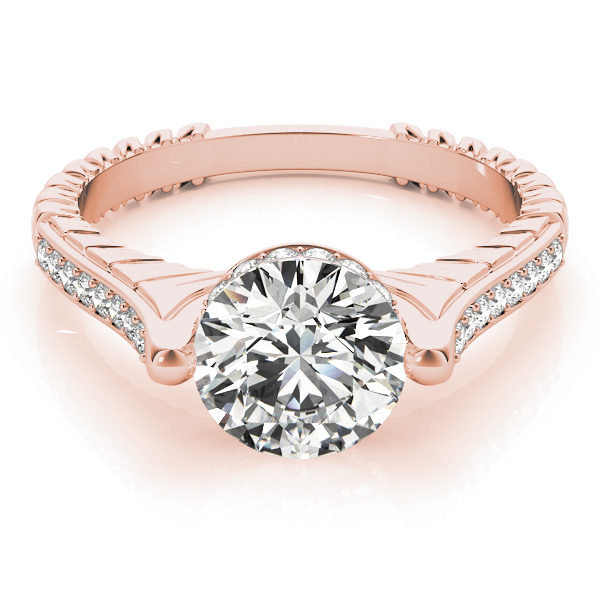 The Lydia Vintage Engagement Ring, set view