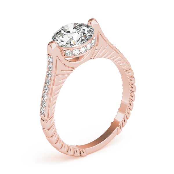 The Lydia Vintage Engagement Ring, upright view