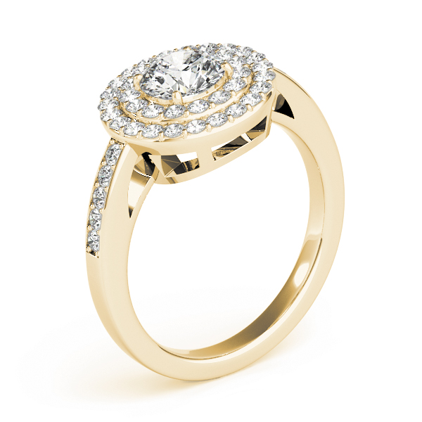 The Cecilia Double Halo Engagement Ring, angled view