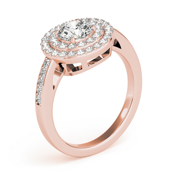 The Cecilia Double Halo Engagement Ring, angled view