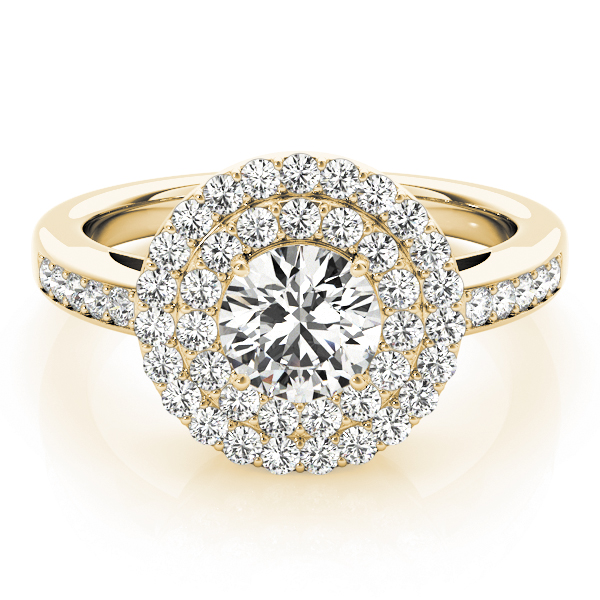 The Cecilia Double Halo Engagement Ring, set view