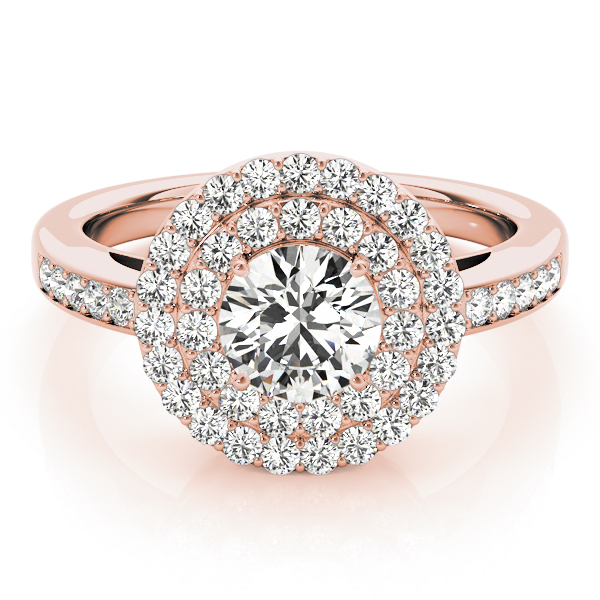 The Cecilia Double Halo Engagement Ring, set view