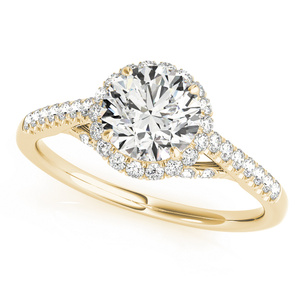 Single Row Hidden Halo Engagement Rings