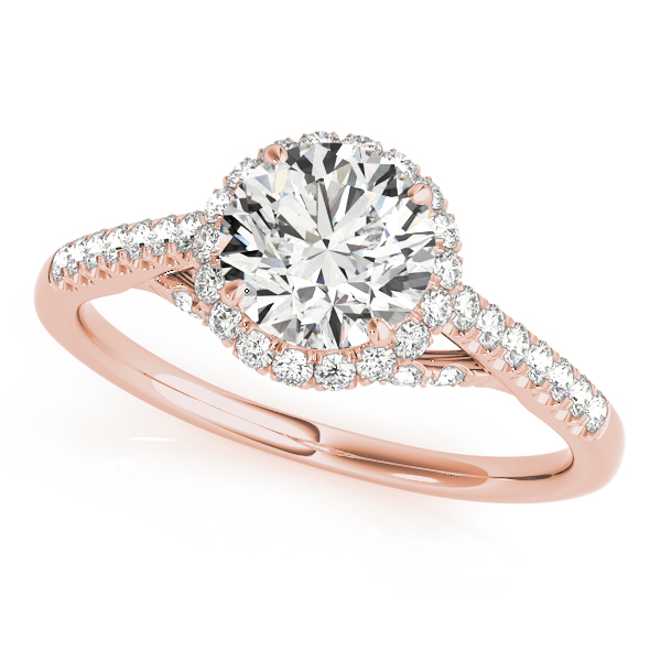 Single Row Hidden Halo Engagement Rings