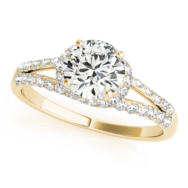 Multirow Split Shank Halo Engagement Rings