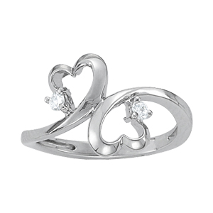 2-Stone Heart Shaped Fashion Rings