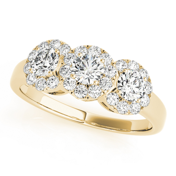 3-Stone Halo Engagement Rings