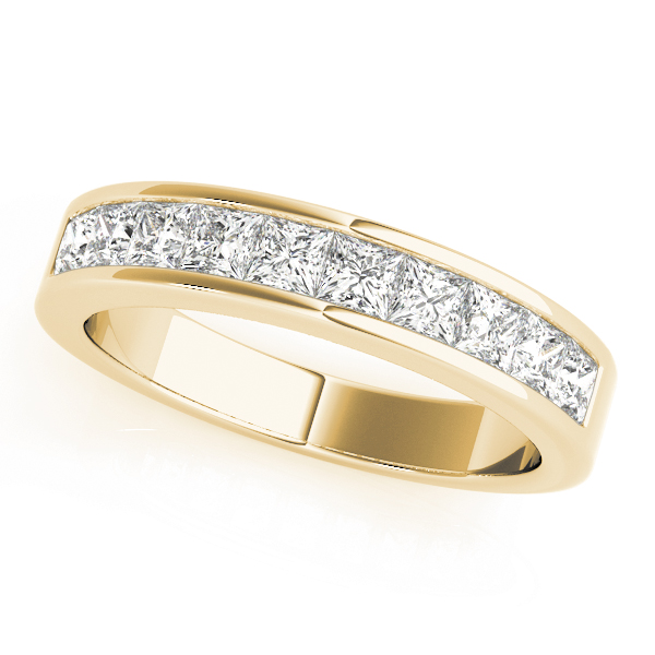 Channel Set Princess Cut Wedding Band
