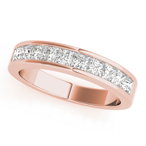 Channel Set Princess Cut Wedding Band