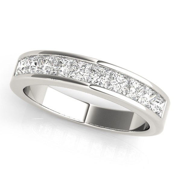Channel Set Princess Cut Wedding Band