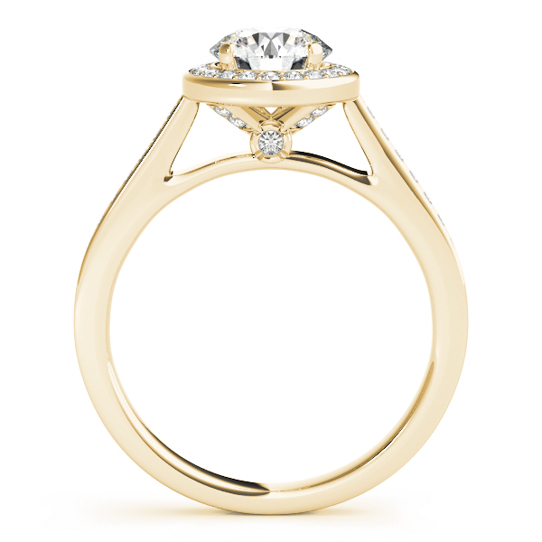 The Rachel Halo Engagement Ring, side view