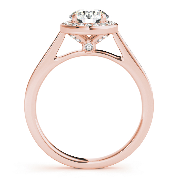 The Rachel Halo Engagement Ring, side view