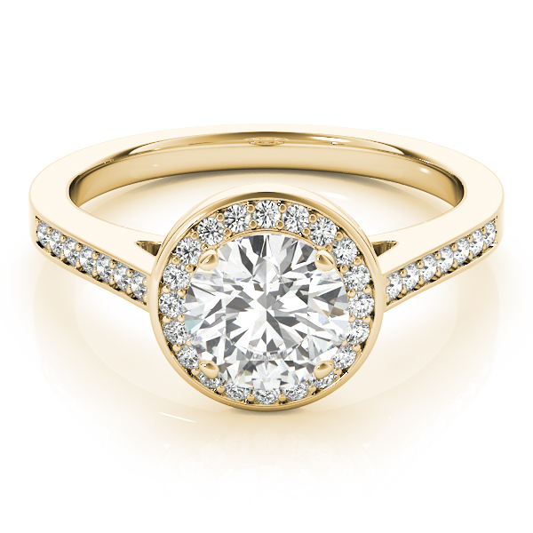 The Rachel Halo Engagement Ring, upright view