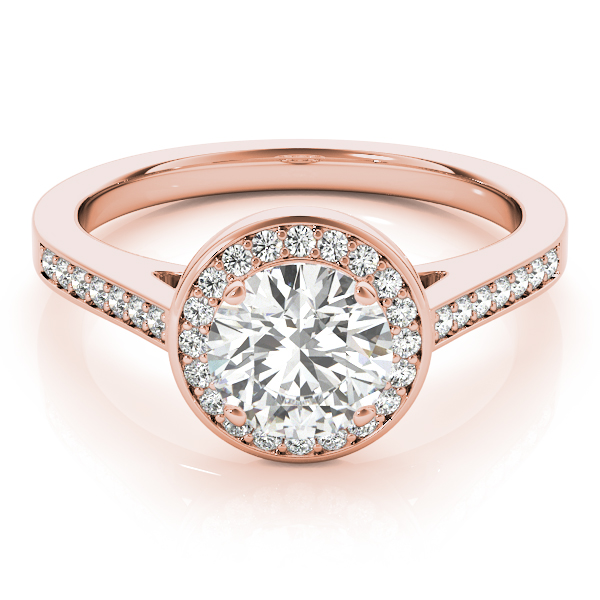 The Rachel Halo Engagement Ring, upright view
