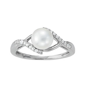 Bypass Split Shank Color Pearl Ring