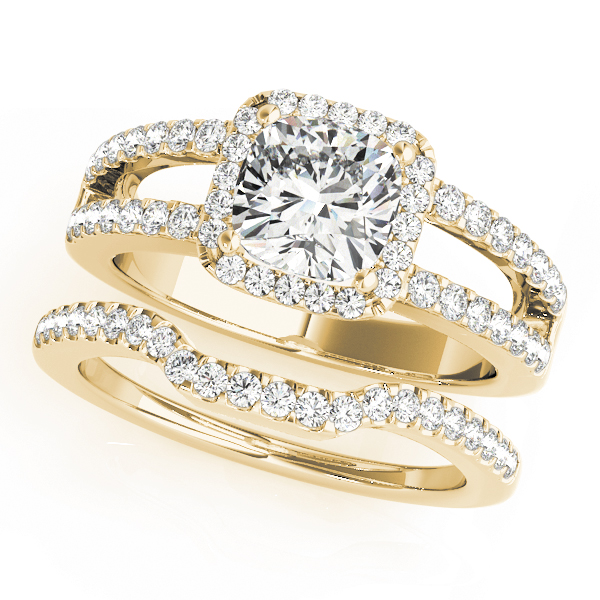The Quinn Halo Engagement Ring, set view