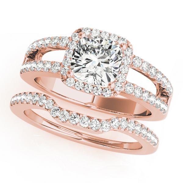 The Quinn Halo Engagement Ring, set view