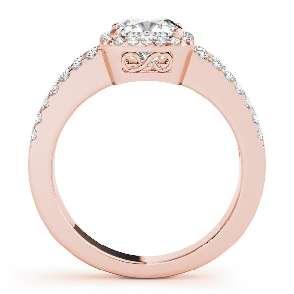 The Quinn Halo Engagement Ring, side view