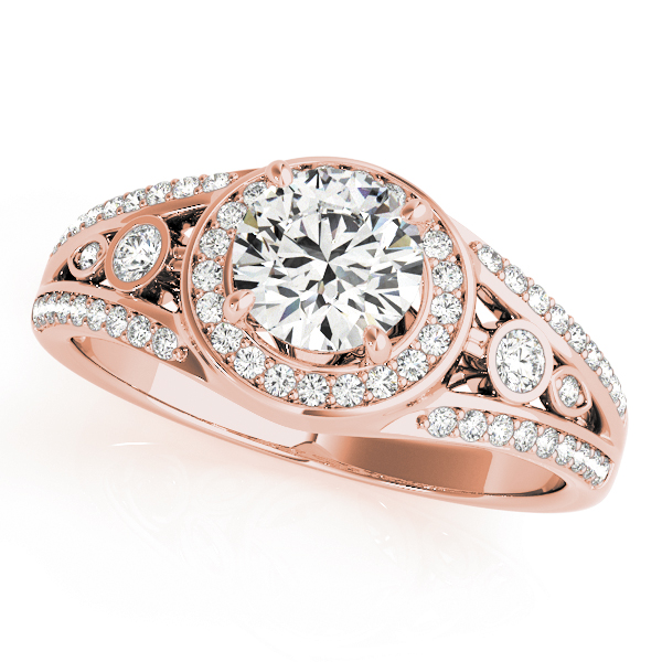 Vintage Inspired Halo Round Engagement Ring