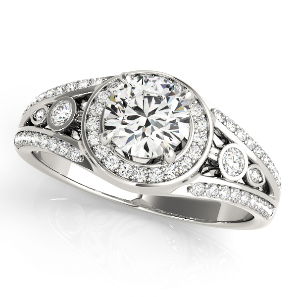 Vintage Inspired Halo Round Engagement Ring