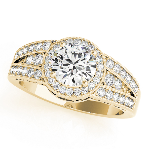 Vintage Multirow Milgrain Halo Engagement Rings