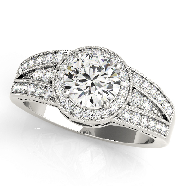 Vintage Multirow Milgrain Halo Engagement Rings