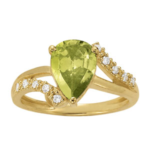 Pear Shaped Bypass Fashion Ring