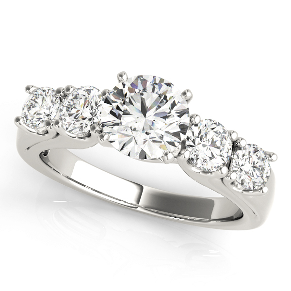 5-Stone Single Row Prong Set Engagement Ring