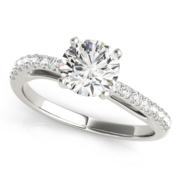 Single Row Prong Engagement Ring