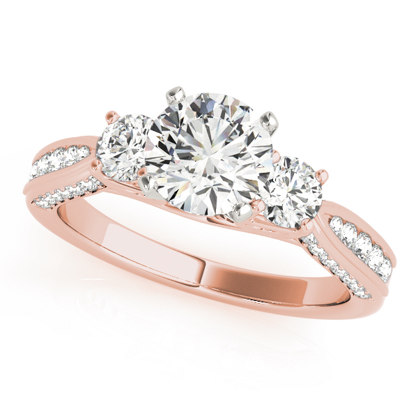 3-Stone Single Row Engagement Ring