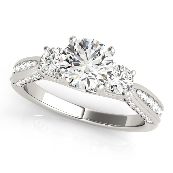3-Stone Single Row Engagement Ring