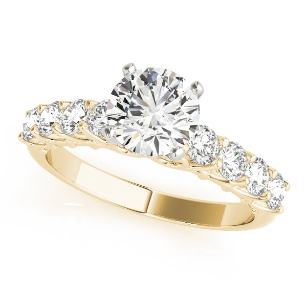 Single Row Shared Prong Engagement Ring