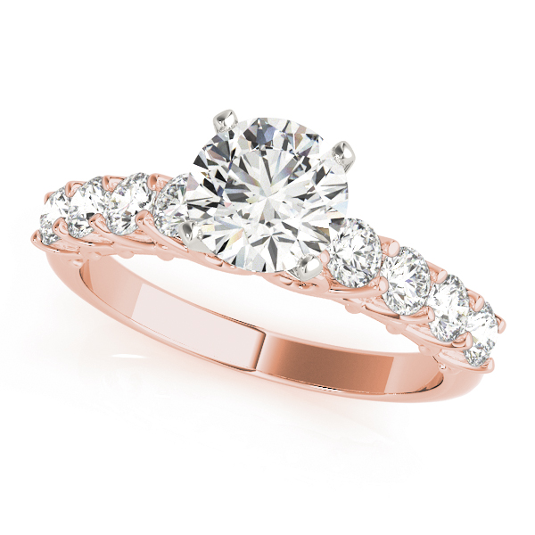 Single Row Shared Prong Engagement Ring