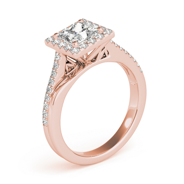 The Esther Halo Engagement Ring, angled view