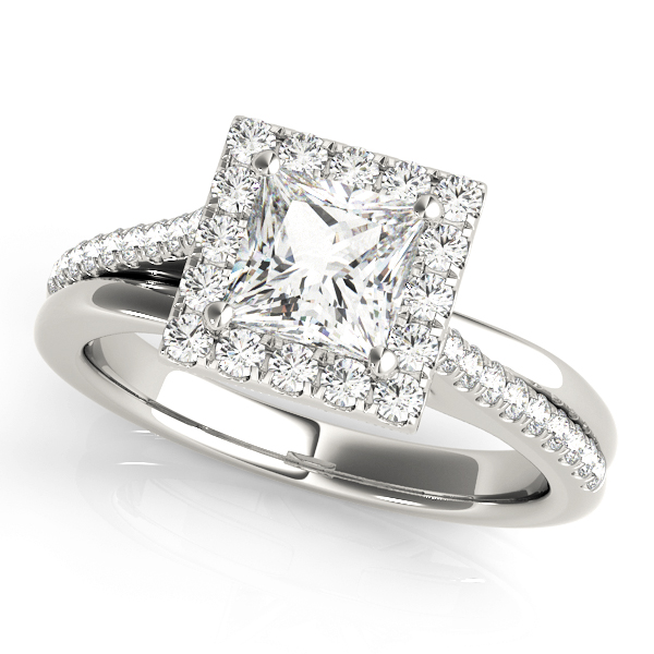 Split Prong Cushion Halo Engagement Rings
