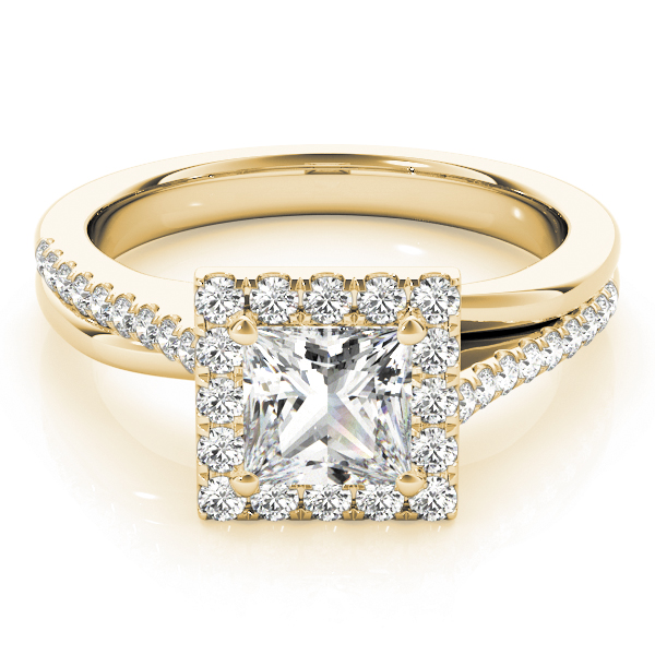 The Esther Halo Engagement Ring, set view