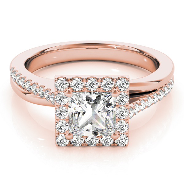 The Esther Halo Engagement Ring, set view