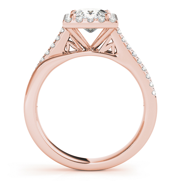 The Esther Halo Engagement Ring, side view