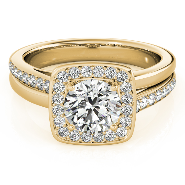 The Paloma Halo Engagement Ring, set view