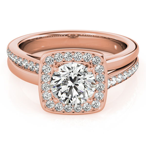 The Paloma Halo Engagement Ring, set view
