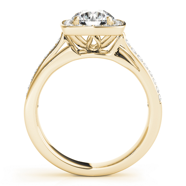 The Paloma Halo Engagement Ring, side view