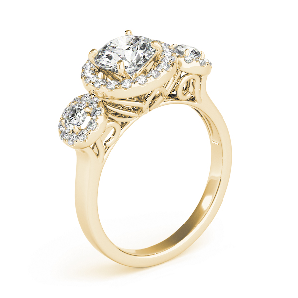 The Gabriella Halo Engagement Ring II, angled view
