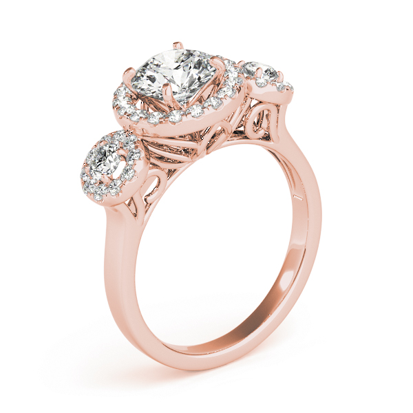 The Gabriella Halo Engagement Ring II, angled view