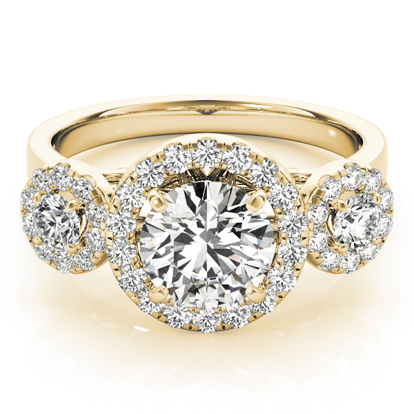 The Gabriella Halo Engagement Ring II, set view