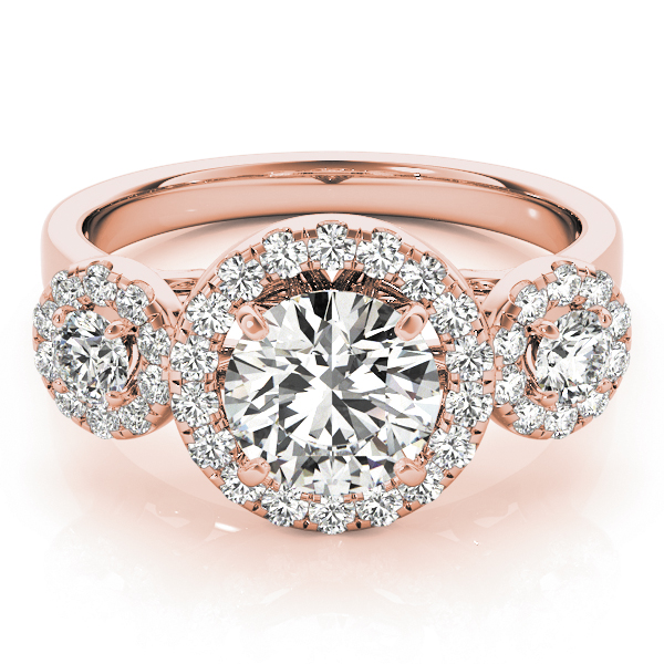The Gabriella Halo Engagement Ring II, set view
